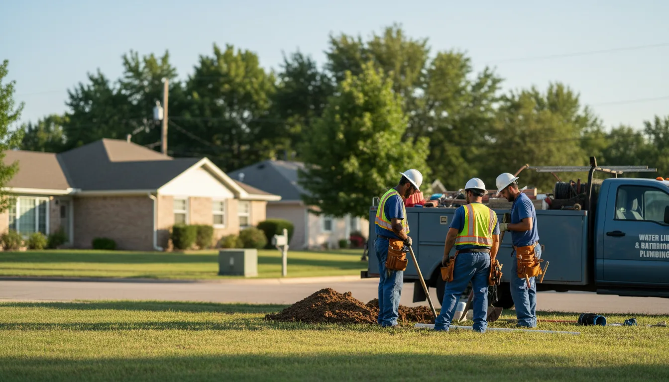 Residential water line and bathroom plumbing service in Durham, OK